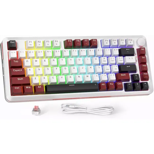 Redragon K721 Rapid Trigger 8K Hz RGB Mechanical Keyboard, Gasket Mounted Volume Knob, Support Web & Client Driver, Magnetic Switch Fast Adjustable Actuation
