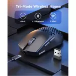 Redragon M725 Honeycomb Shell Gaming Mouse Tri-Mode BT5.12.4GHzType-C Wired, Ultra Lightweight 49g, 8000 DPI
