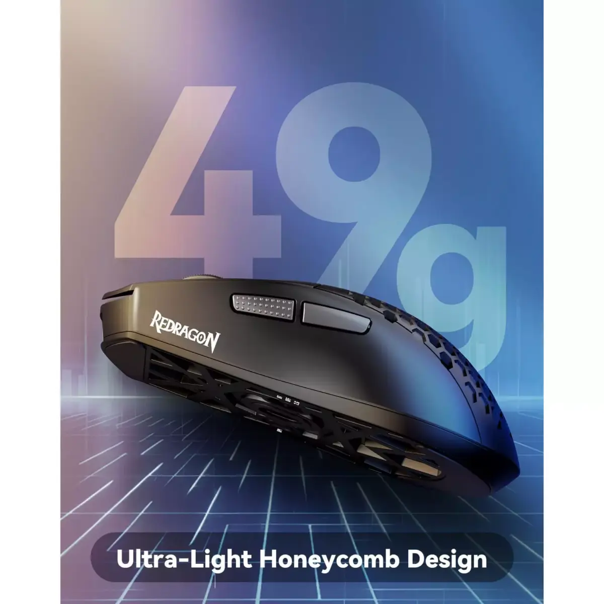 Redragon M725 Honeycomb Shell Gaming Mouse Tri-Mode BT5.12.4GHzType-C Wired, Ultra Lightweight 49g, 8000 DPI