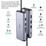 SSK 11-in-1 USB C Docking Station Dual Monitor,HDMI 4K60Hz Multiport Adapter , Thunderbolt Dock Triple Display with 2 HDMI+VGA,RJ45 Ethernet,100W PD,3 USB