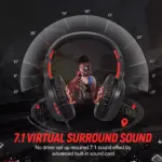 Somic GS301 USB Gaming Headset, 7.1 Surround Sound Stereo with Detachable Microphone