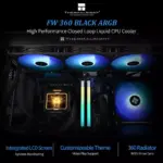 Thermalright FW360 Black ARGB CPU AIO Cooler, with 2.4-inch IPS LCD Screen 320x240 Resolution,for AM5&Intel LGA17001851