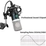 UHURU UM-925 Computer Microphone Kit with 25mm Large Diaphragm Adjustable Scissor Arm Stand Shock Mount for Singing Recording Gaming Podcasting Streaming YouTube