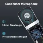 UHURU UM-940 USB Microphone Cardioid Condenser Kit with Sound Card Desktop Stand,Pop Filter, for Skype Youtuber Gaming Recording Home Streaming