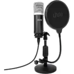UHURU UM-940 USB Microphone Cardioid Condenser Kit with Sound Card Desktop Stand,Pop Filter, for Skype Youtuber Gaming Recording Home Streaming