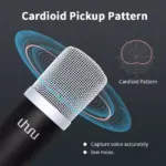 UHURU UM-940 USB Microphone Cardioid Condenser Kit with Sound Card Desktop Stand,Pop Filter, for Skype Youtuber Gaming Recording Home Streaming