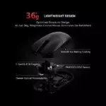 VXE MAD R Major + Wireless, Wired - Optical Sensor 26,000 DPI PAW3390 - Chip Nordic nRF52840 - 8K Polling rate - 42 Grams (Black)