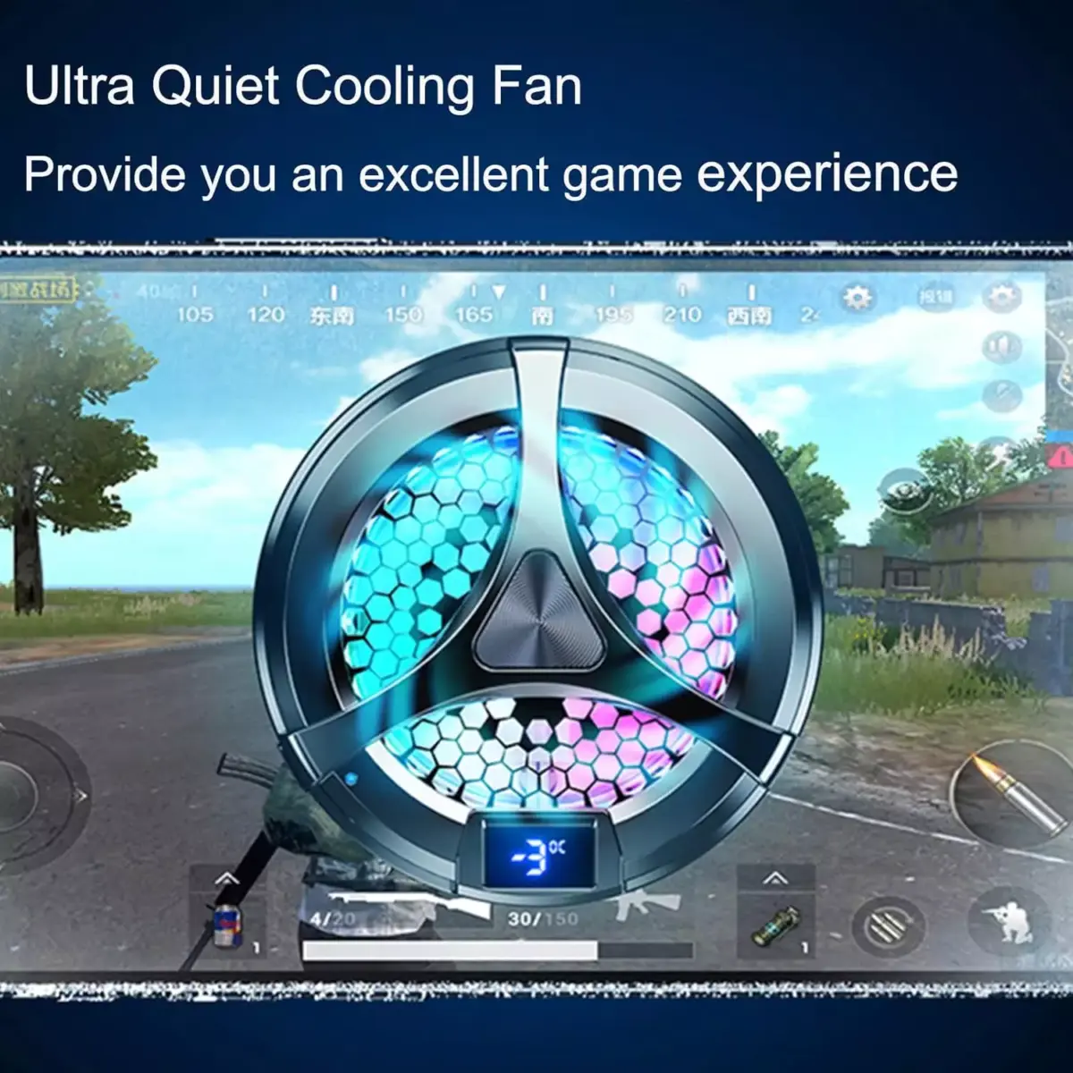 X36 RGB Phone Cooler Gaming Fan, Gaming,  With Digital Display (Black)