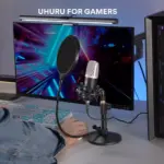 uhuru UM910 USB Condenser Streaming Podcast Cardioid Microphone 192kHz/24Bit Studio Mic kit with Sound Card Table Stand Shock Mount Pop Filter