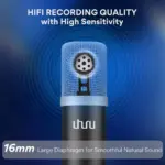 uhuru UM910 USB Condenser Streaming Podcast Cardioid Microphone 192kHz/24Bit Studio Mic kit with Sound Card Table Stand Shock Mount Pop Filter