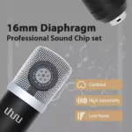 uhuru UM920 USB Condenser Streaming Podcast Cardioid Microphone 192kHz24Bit Studio Mic kit with Sound Card Table Stand Shock Mount Pop Filter