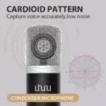 uhuru UM920 USB Condenser Streaming Podcast Cardioid Microphone 192kHz24Bit Studio Mic kit with Sound Card Table Stand Shock Mount Pop Filter