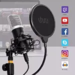 uhuru UM920 USB Condenser Streaming Podcast Cardioid Microphone 192kHz24Bit Studio Mic kit with Sound Card Table Stand Shock Mount Pop Filter