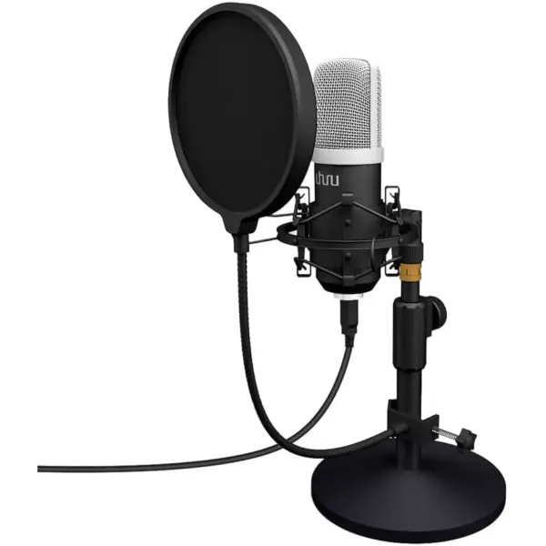 uhuru UM920 USB Condenser Streaming Podcast Cardioid Microphone 192kHz24Bit Studio Mic kit with Sound Card Table Stand Shock Mount Pop Filter