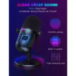 ONIKUMA M830 USB Condenser Gaming Microphone with Noise Cancellation & Mute Button, Streaming/Recording, Ultra-Compact Design