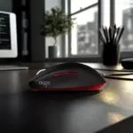 AIGO GM80 Plus 3 Mode Wireless, Bluetooth & Wired Gaming Mouse - 12,000 DPI Optical Sensor PAW3311 - Lightweight 52G - Polling Rate 1000 Hz (Black Red)