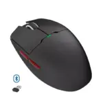AIGO GM80 Plus 3 Mode Wireless, Bluetooth & Wired Gaming Mouse - 12,000 DPI Optical Sensor PAW3311 - Lightweight 52G - Polling Rate 1000 Hz (Black Red)