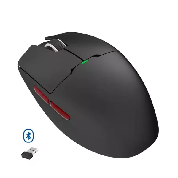 AIGO GM80 Plus 3 Mode Wireless, Bluetooth & Wired Gaming Mouse - 12,000 DPI Optical Sensor PAW3311 - Lightweight 52G - Polling Rate 1000 Hz (Black Red) (12)