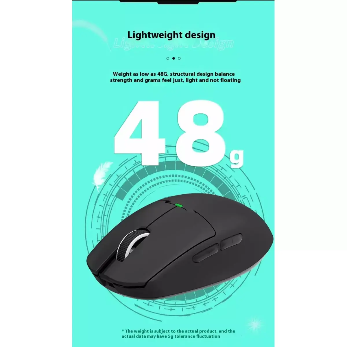 AIGO GM80 Plus 3 Mode Wireless, Bluetooth & Wired Gaming Mouse - 12,000 DPI Optical Sensor PAW3311 - Lightweight 52G - Polling Rate 1000 Hz (Black Red) (12)