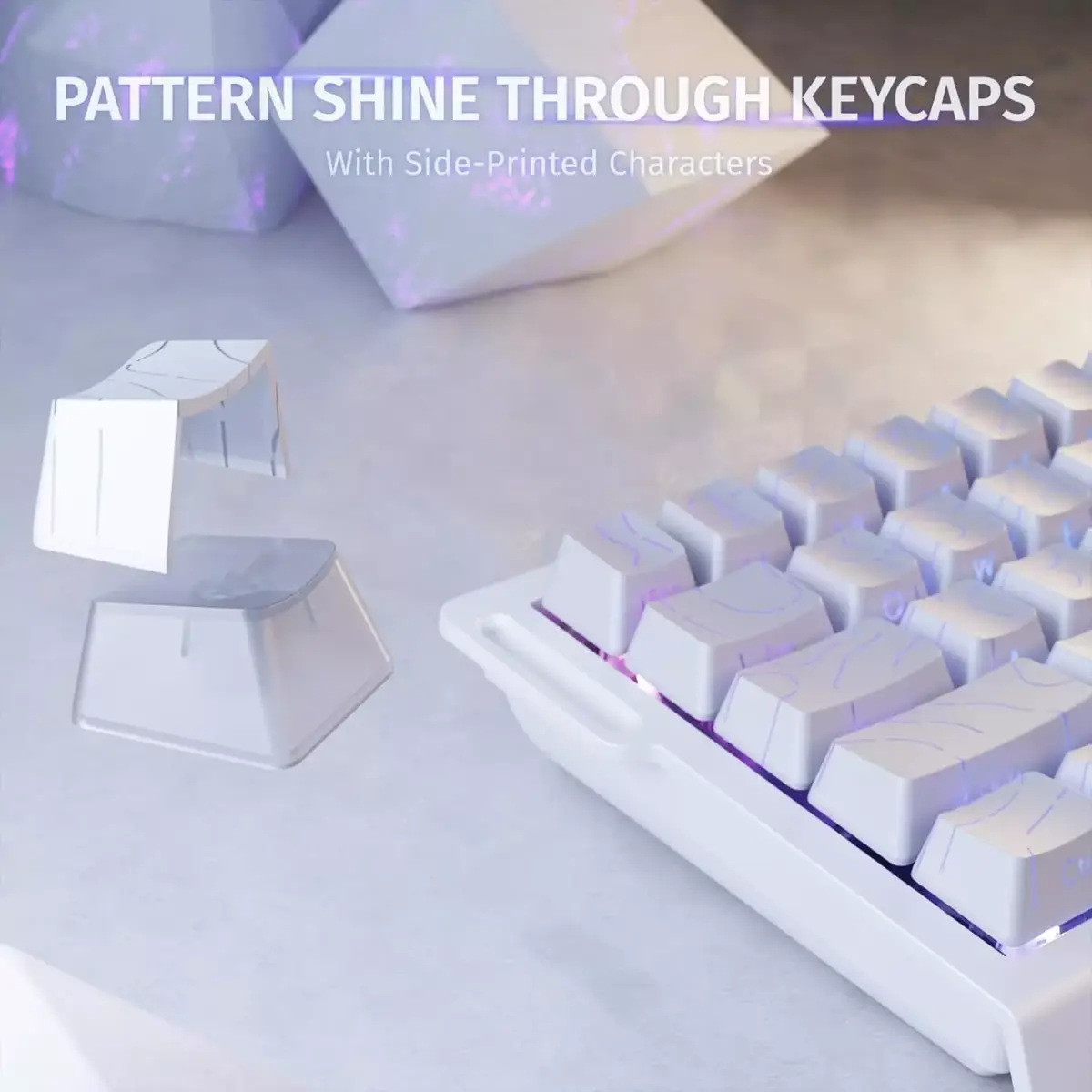 ATTACK SHARK X68 HE Rapid Trigger RGB Magnetic Gaming Keyboard with Adjustable Actuation,Hall Effect Magnetic Switch, 8KHz Polling Rate (White Contour)
