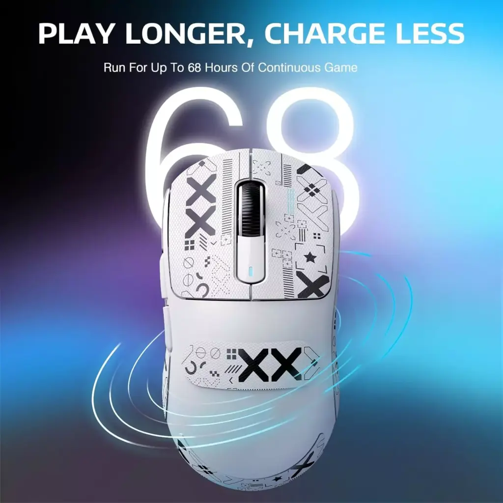 Attack Shark X3 Pro 8K Hz Gaming Mouse, 59g Superlight BT2.4G WirelessWired PixArt PAW3395 Gaming Sensor, 26000 DPI, Griptape, Programmable Buttons (White)