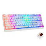 MODECOM VOLCANO LANPARTY RGB Pudding Edition - Outemu Brown - Double-Shot Pudding Keycaps - Aluminium Housing - Full RGB backlighting (16.7 million colors) -Full Keys Anti Ghosting (White)