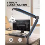 FIFINE BM66 Microphone Boom Arm Stand, with Desk Clamp, Cable Channels, 3/8" to 5/8" Threads, Heavy Metal for Podcast, Vocal Recording, Gaming