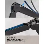 FIFINE BM66 Microphone Boom Arm Stand, with Desk Clamp, Cable Channels, 3/8" to 5/8" Threads, Heavy Metal for Podcast, Vocal Recording, Gaming