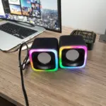 JeDEL S-575 Rainbow Desktop Speakers 6W - 2.0 Channel Stereo - USB Powered + 3.5mm Cable