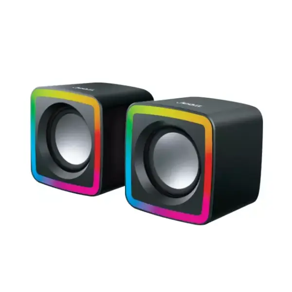 JeDEL S-575 Rainbow Desktop Speakers 6W - 2.0 Channel Stereo - USB Powered + 3.5mm Cable