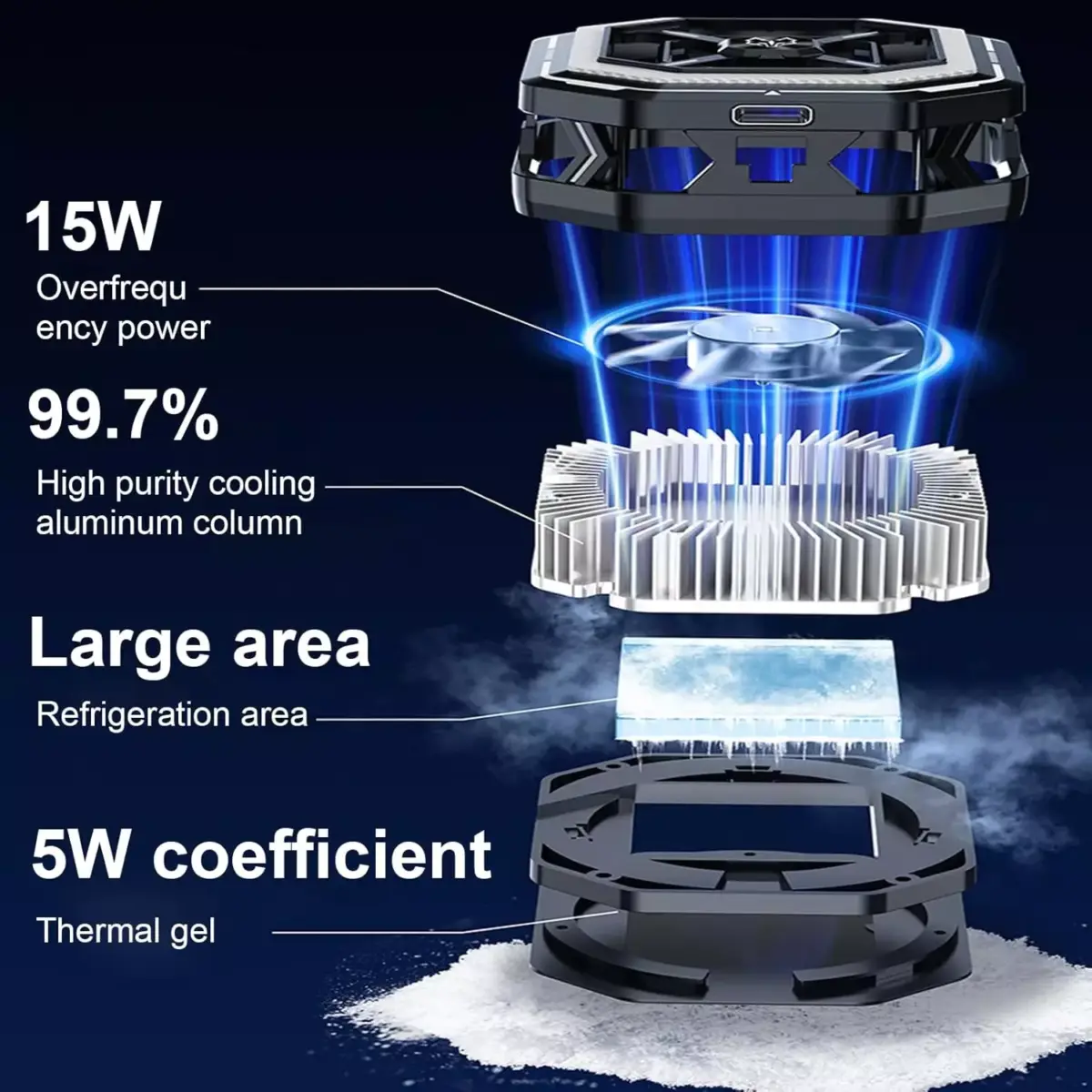 HL01 Phone Cooler Fan RGB 15W