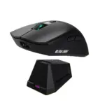 JeDEL WD139 Wireless 2.4Ghz , Bluetooth Rechargeable Gaming Mouse - Optical Sensor 1600 DPI - Magnetic Charging Dock (Black)