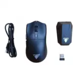 JeDEL WD139 Wireless 2.4Ghz , Bluetooth Rechargeable Gaming Mouse - Optical Sensor 1600 DPI - Magnetic Charging Dock (Black)
