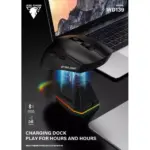 JeDEL WD139 Wireless 2.4Ghz , Bluetooth Rechargeable Gaming Mouse - Optical Sensor 1600 DPI - Magnetic Charging Dock (Black)