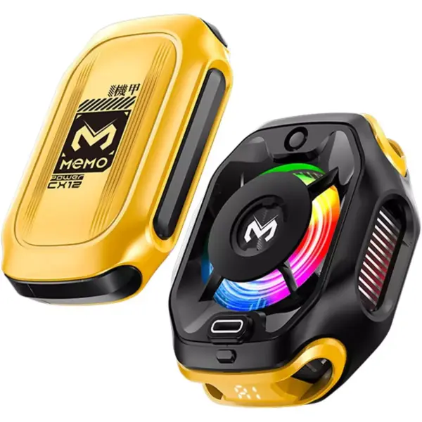MEMO CX12 Mobile Phone Cooler, Magnetic Semiconductor Ice Cooling Radiator With AI Digital Display 2000mAh Battery, RGB Lighting