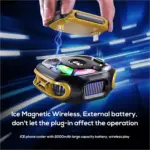 MEMO CX12 Mobile Phone Cooler, Magnetic Semiconductor Ice Cooling Radiator With AI Digital Display 2000mAh Battery, RGB Lighting