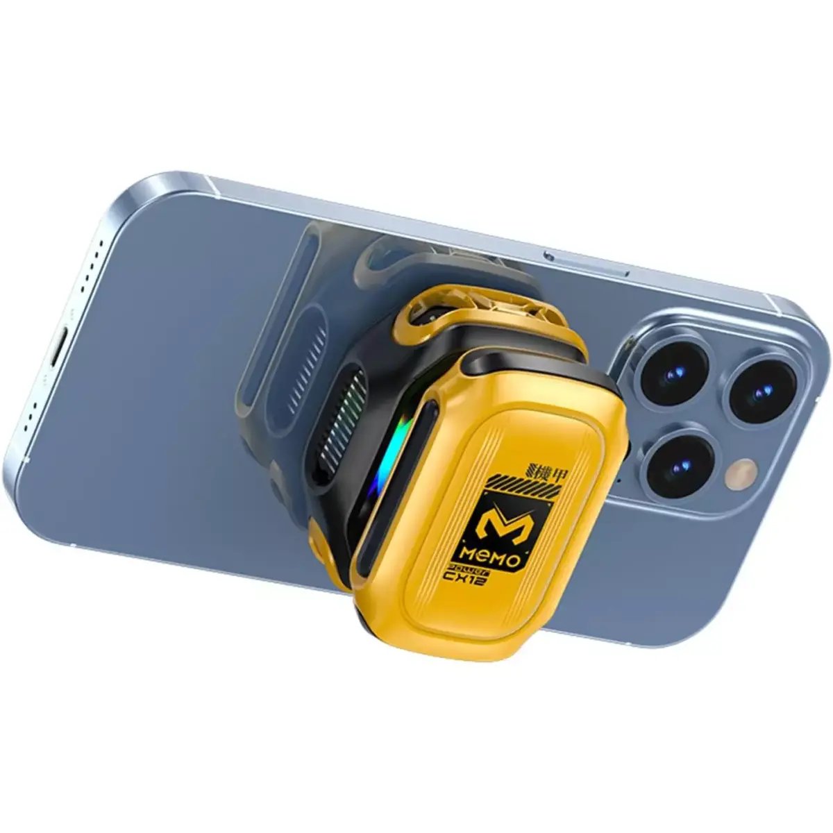 MEMO CX12 Mobile Phone Cooler, Magnetic Semiconductor Ice Cooling Radiator With AI Digital Display 2000mAh Battery, RGB Lighting