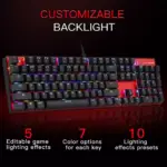 MOTOSPEED CK104 RGB Gaming Mechanical Keyboard - Brown Switches (Red)