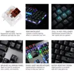 MOTOSPEED CK104 RGB Gaming Mechanical Keyboard - Brown Switches (Red)