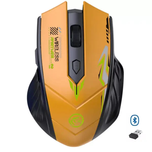 Dual Mode Wireless, Bluetooth Rechargeable Gaming Mouse - 6 Buttons - Optical Sensor 1600 DPI