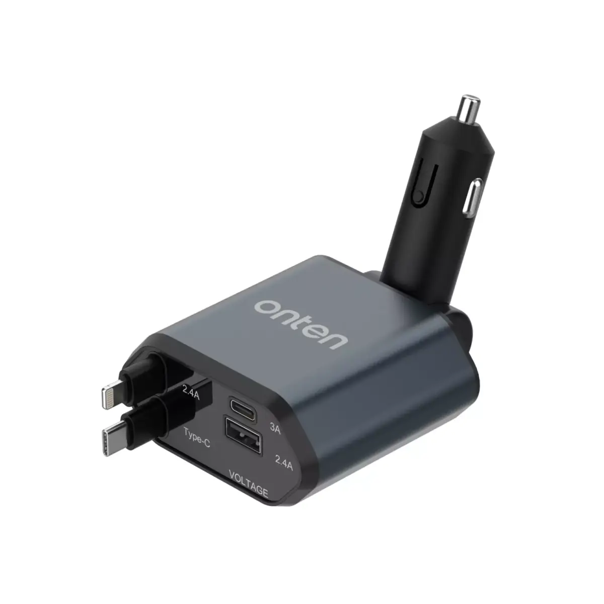 ONTEN CW71 4-in-1 Retractable Car Charger - Output power 66W