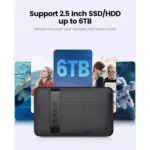 ORICO 2577U3 2.5'' Hard Drive Enclosure, 5Gbps USB 3.0 to SATA External Hard Drive Case for 2.5 Inch 7mm 9.5mm SSD HDD Max 6TB, UASP Supported, Black