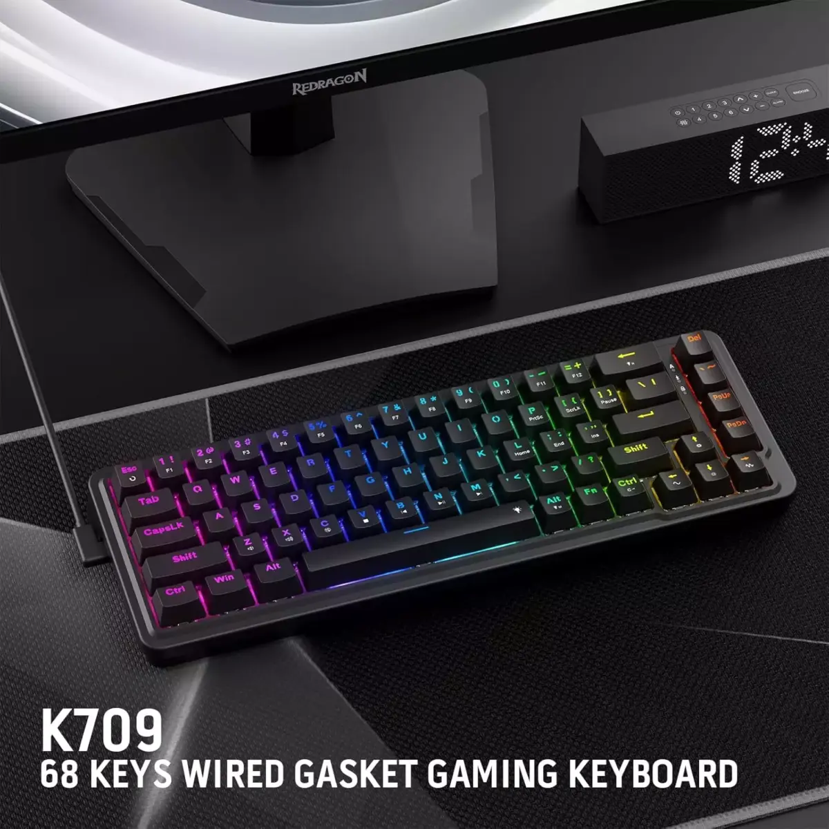 Redragon K709 NOVA 65% Wired Gasket RGB Gaming Mechanical Keyboard, Quiet Custom Linear Switch