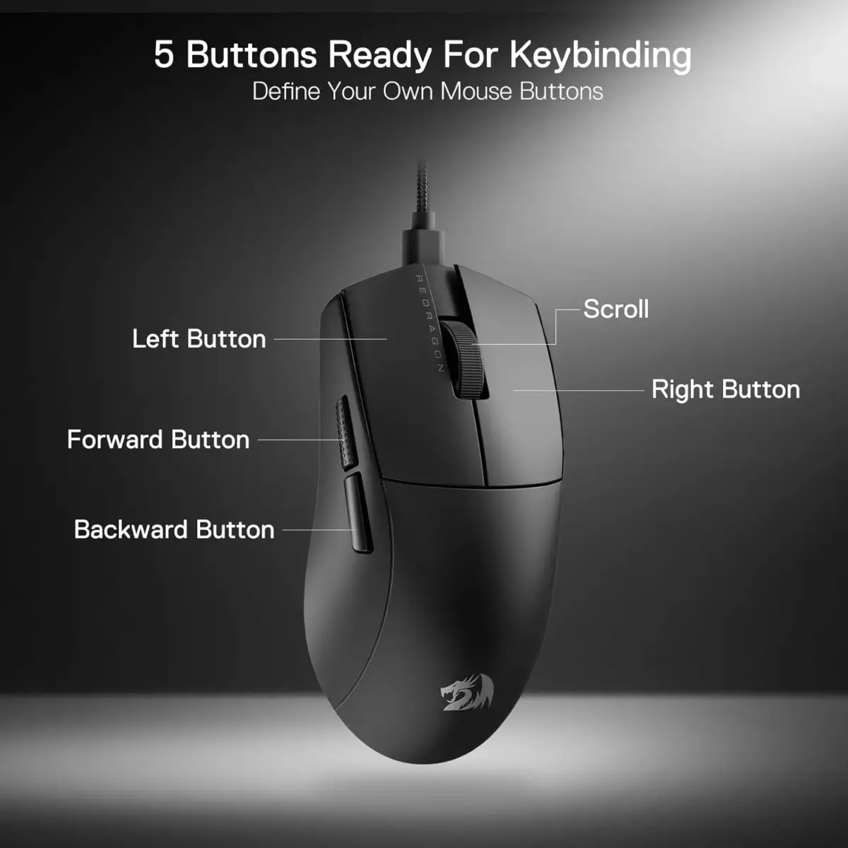 Redragon M996 8K Polling Rate Gaming Mouse, UltraLight 42G Optical Sensor PAW3395 26,000 DPI