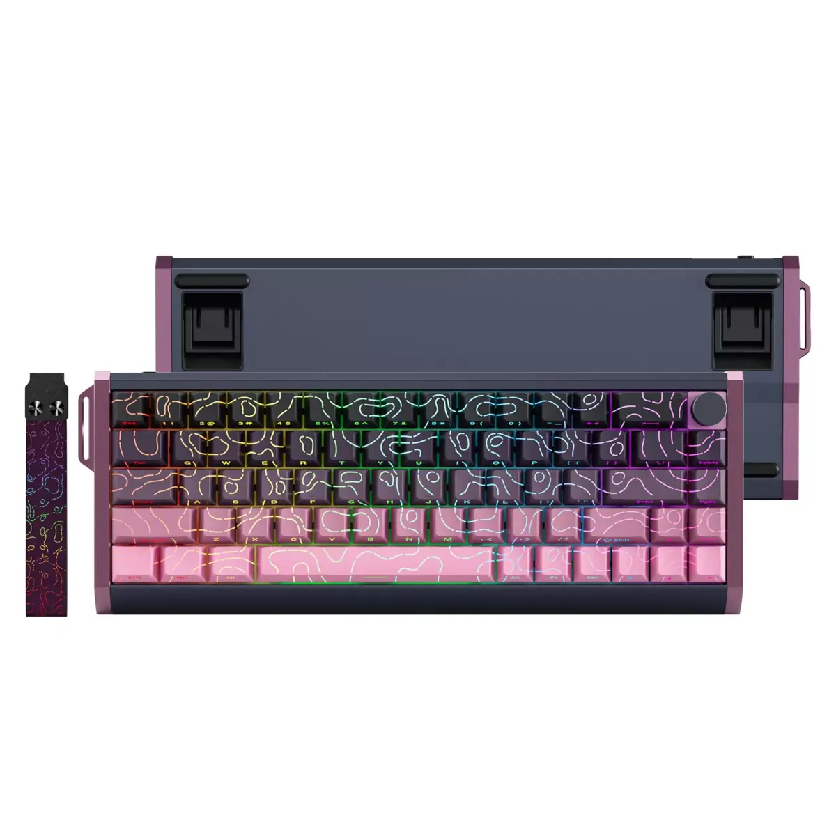 SKYLOONG GK68 HE Pro CNC Aluminum RGB Gaming Magnetic Keyboard - Magnetic Switch Hall Effect Hot Swappable - 8000 Hz Polling - Rate Rapid Trigger 0.01mm (Blackberry)