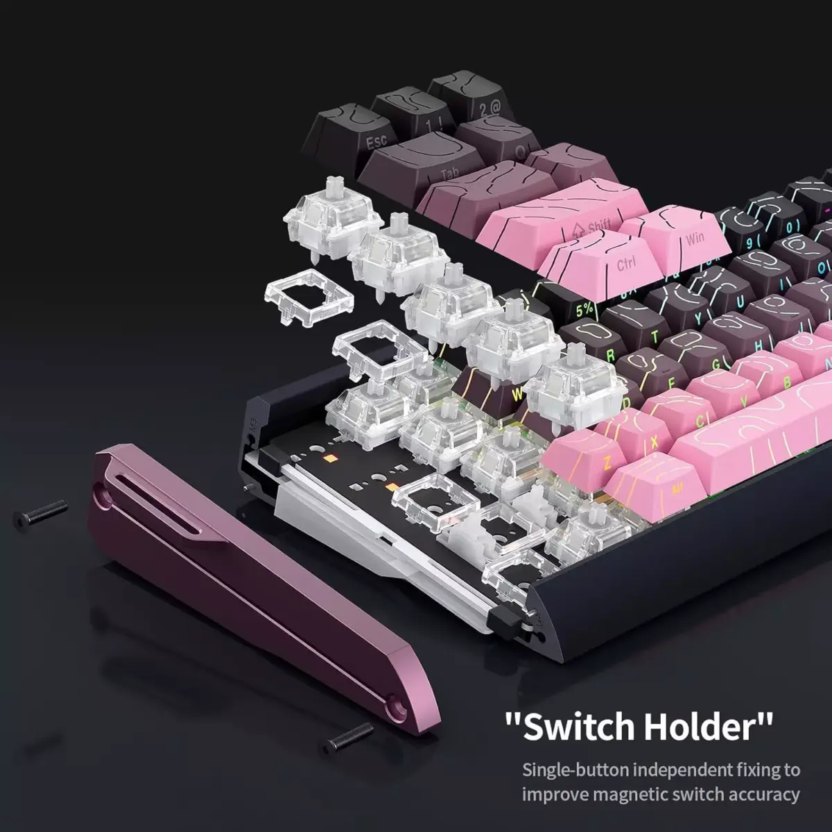 SKYLOONG GK68 HE Pro CNC Aluminum RGB Gaming Magnetic Keyboard - Magnetic Switch Hall Effect Hot Swappable - 8000 Hz Polling - Rate Rapid Trigger 0.01mm (Blackberry)