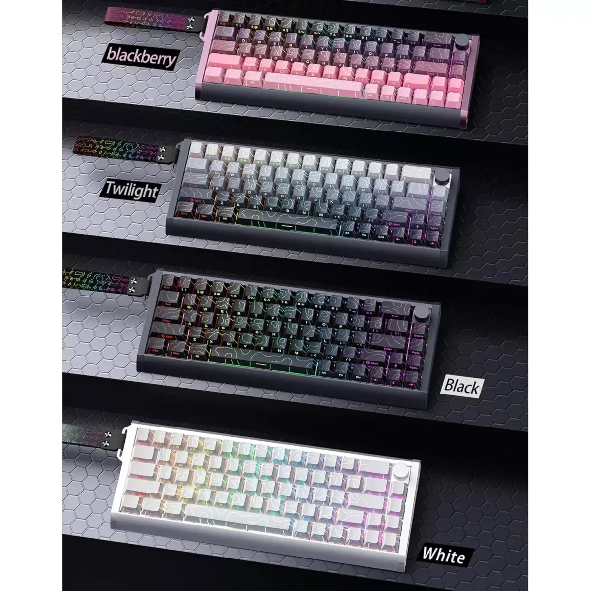 SKYLOONG GK68 HE Pro CNC Aluminum RGB Gaming Magnetic Keyboard - Magnetic Switch Hall Effect Hot Swappable - 8000 Hz Polling - Rate Rapid Trigger 0.01mm (Blackberry)