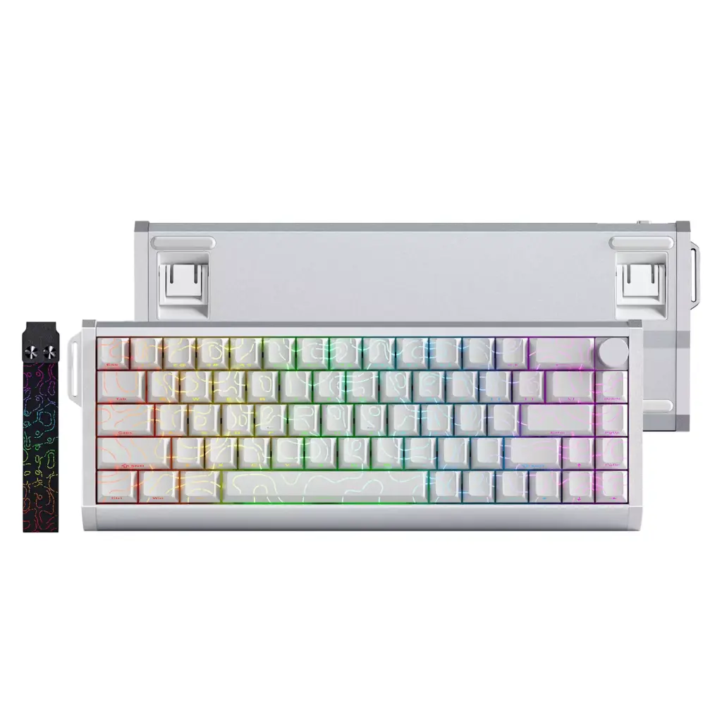 SKYLOONG GK68 HE Pro CNC Aluminum RGB Gaming Magnetic Keyboard - Magnetic Switch Hall Effect Hot Swappable - 8000 Hz Polling - Rate Rapid Trigger 0.01mm (White)