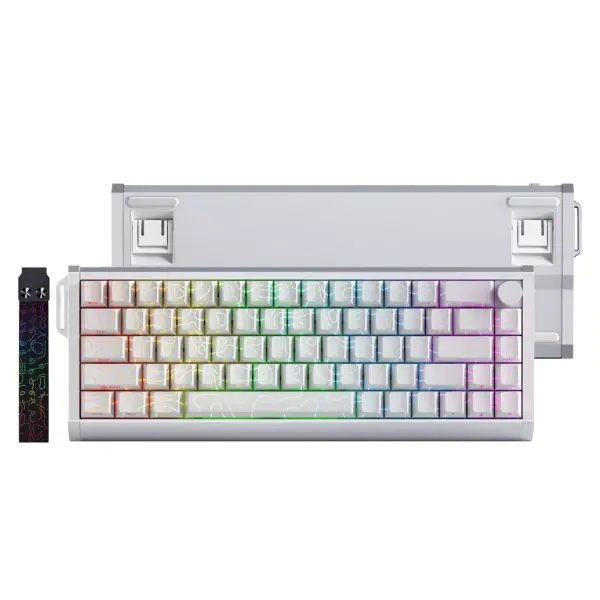 SKYLOONG GK68 HE Pro CNC Aluminum RGB Gaming Magnetic Keyboard - Magnetic Switch Hall Effect Hot Swappable - 8000 Hz Polling - Rate Rapid Trigger 0.01mm (White)
