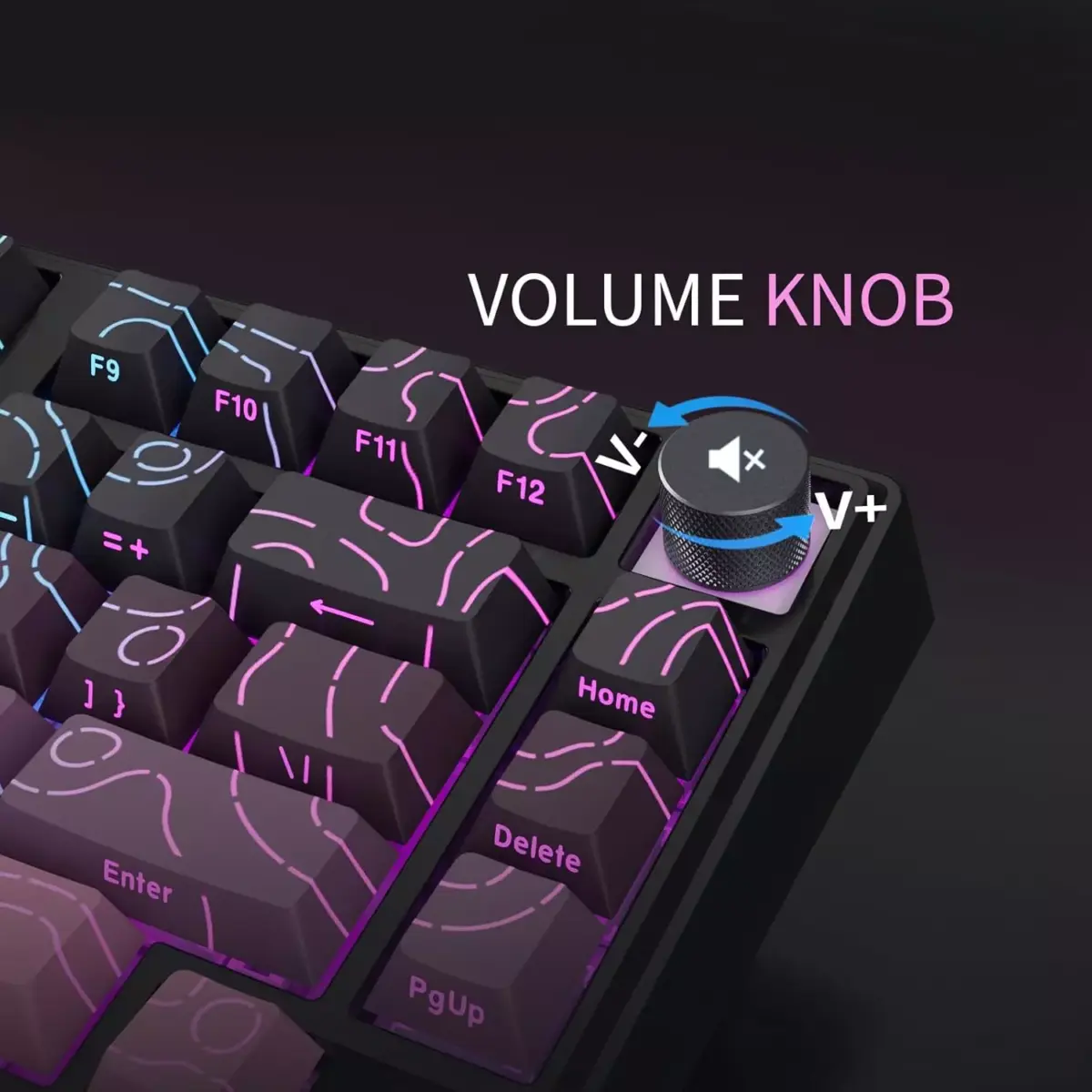 SKYLOONG GK75 HE RGB Gaming Magnetic Keyboard - Magnetic Switch Hall Effect Hot Swappable - 8000 Hz Polling - Rate Rapid Trigger 0.01mm (BlackBerry)
